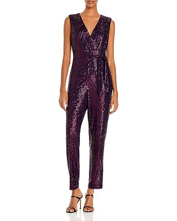 MILLY Metallic Micro-Stretch Jumpsuit | Bloomingdale's