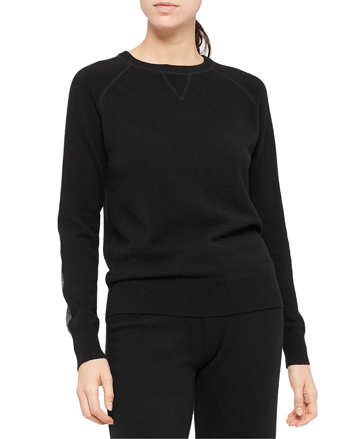 Theory Cashmere Sweatshirt In Black Charcoal