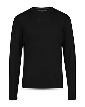 John Varvatos Merino Wool Slim Fit V-neck Sweater In Black