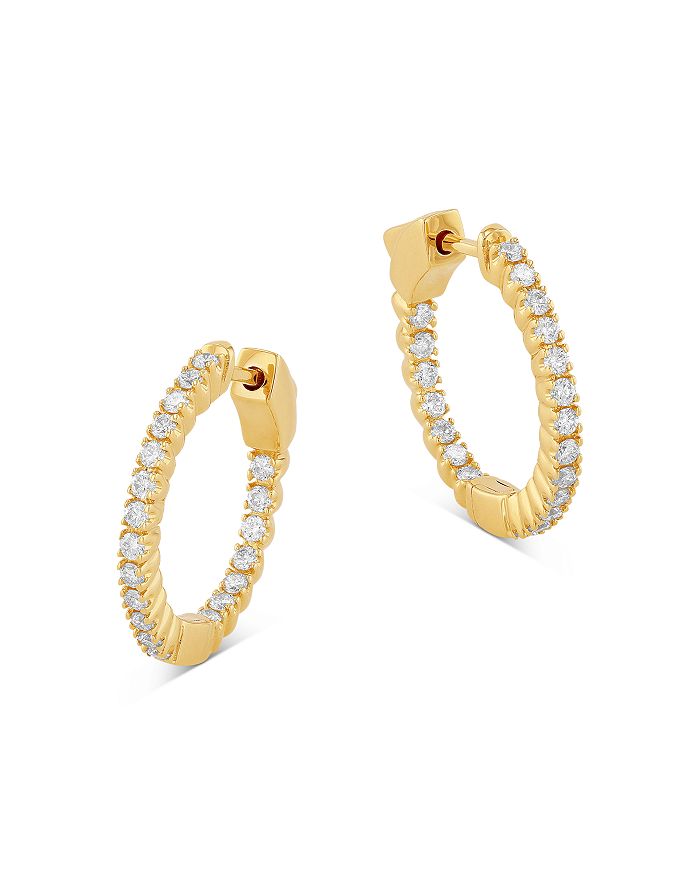 Bloomingdale's Diamond Inside Out Huggie Hoop Earrings In 14k Yellow ...