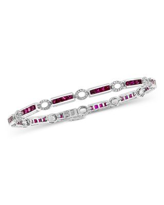Bloomingdale's Fine Collection Ruby & Diamond Bracelet in 14K White Gold- Exclusive