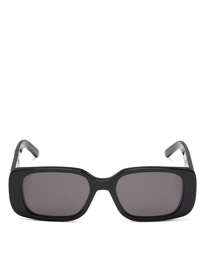 Dior Women's Rectangular Sunglasses, 53mm In Shiny Black  / Smoke