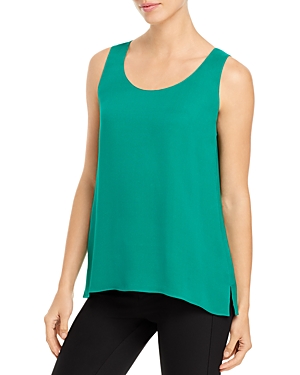 Lafayette 148 Finnley Silk Georgette Tank In Wintergreen