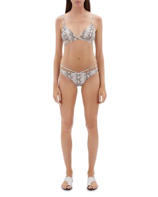 Jonathan Simkhai - Harlen Printed Wrap Bikini Top & Emmalynn Printed Strappy Bikini Bottom