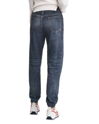 Miramar Cotton Denim High Rise Ankle Jogger Pants in Merest