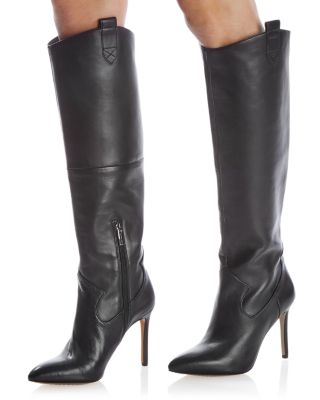 womens black high heel dress boots