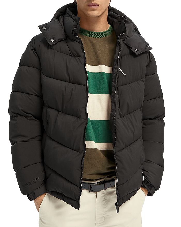 SCOTCH & SODA QUILTED REMOVABLE HOOD PUFFER JACKET,158288