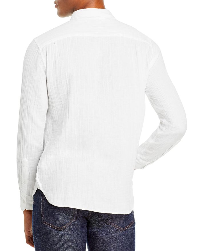 Shop Velvet By Graham & Spencer Elton Woven Gauze Regular Fit Button Down Shirt In White