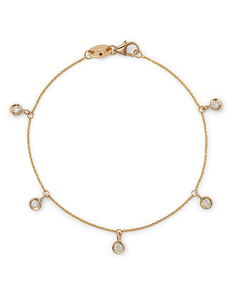 Roberto Coin 18K Yellow Gold Diamond Five Station Dangle Bracelet
