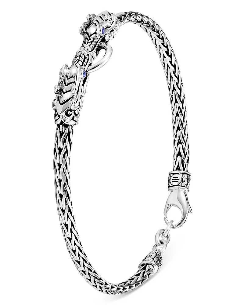 John Hardy Sterling Silver Legends Naga Blue Sapphire Dragon Link Bracelet