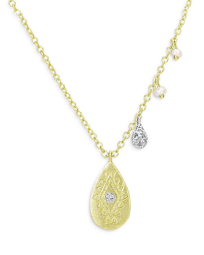 Meira T 14K Yellow Gold Diamond Cultured Freshwater Pearl