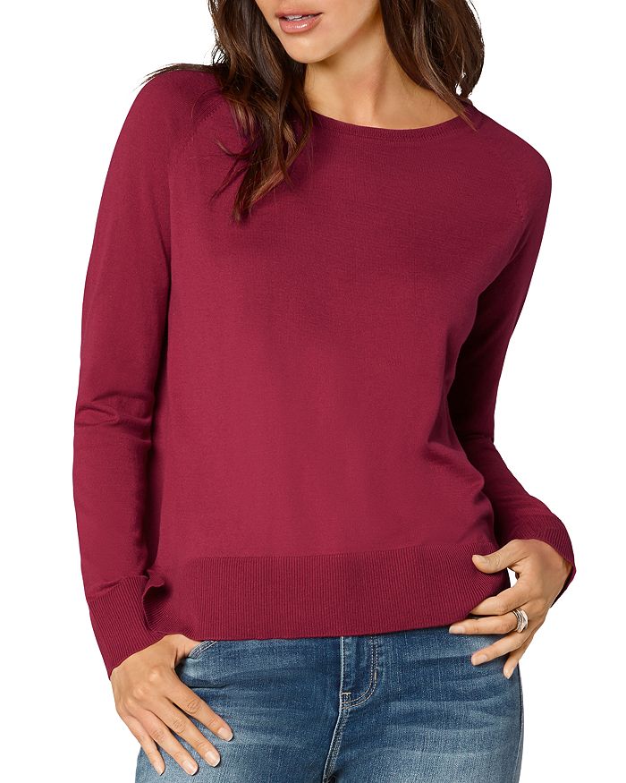 Liverpool Los Angeles Raglan Sleeve Sweater In Raspberry