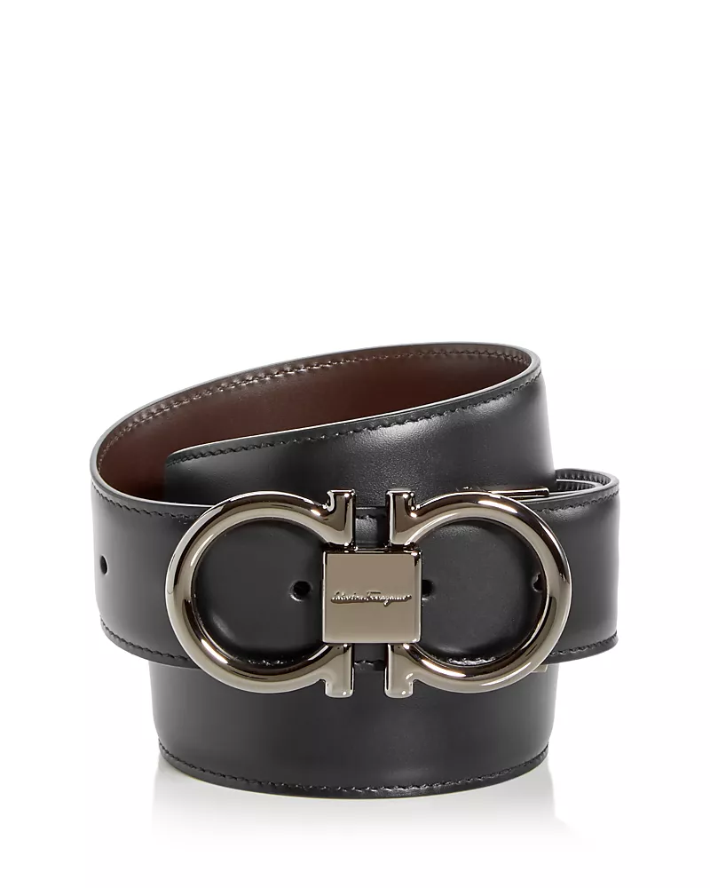 Salvatore Ferragamo Men's Double Gancini Paloma Reversible Leather Belt