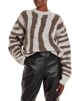 Striped logo wool-blend sweater