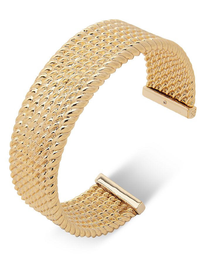 Ralph Lauren Lauren  Rope Detailed Cuff Bracelet In Gold
