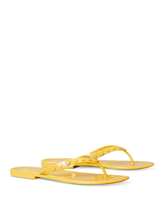 TORY BURCH WOMEN'S STUDDED JELLY THONG SANDALS,76555