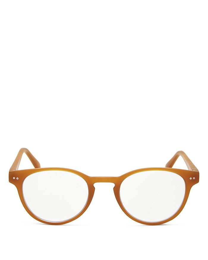 Look Optic Abbey Round Blue Light Glasses, 47mm In Honey