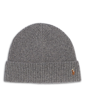 Polo Ralph Lauren Signature Logo Beanie In Fawn Grey