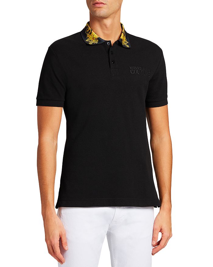 Versace Jeans Couture Baroque Collar Slim Fit Polo Shirt | Bloomingdale's