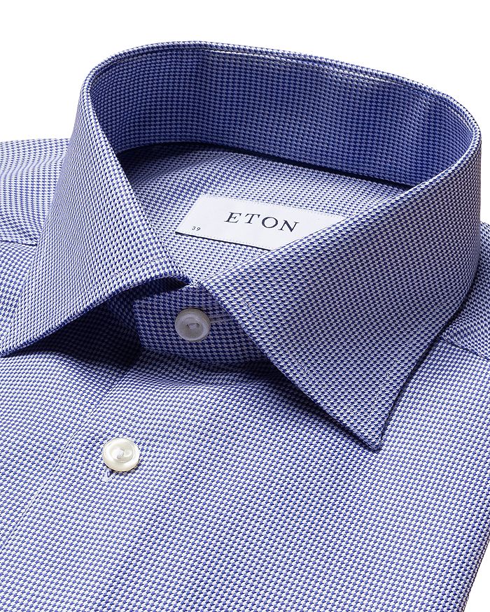 Shop Eton Houndstooth Contemporary Fit Dress Shirt In Blue
