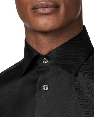 Slim Fit Diagonal Weave Shirt