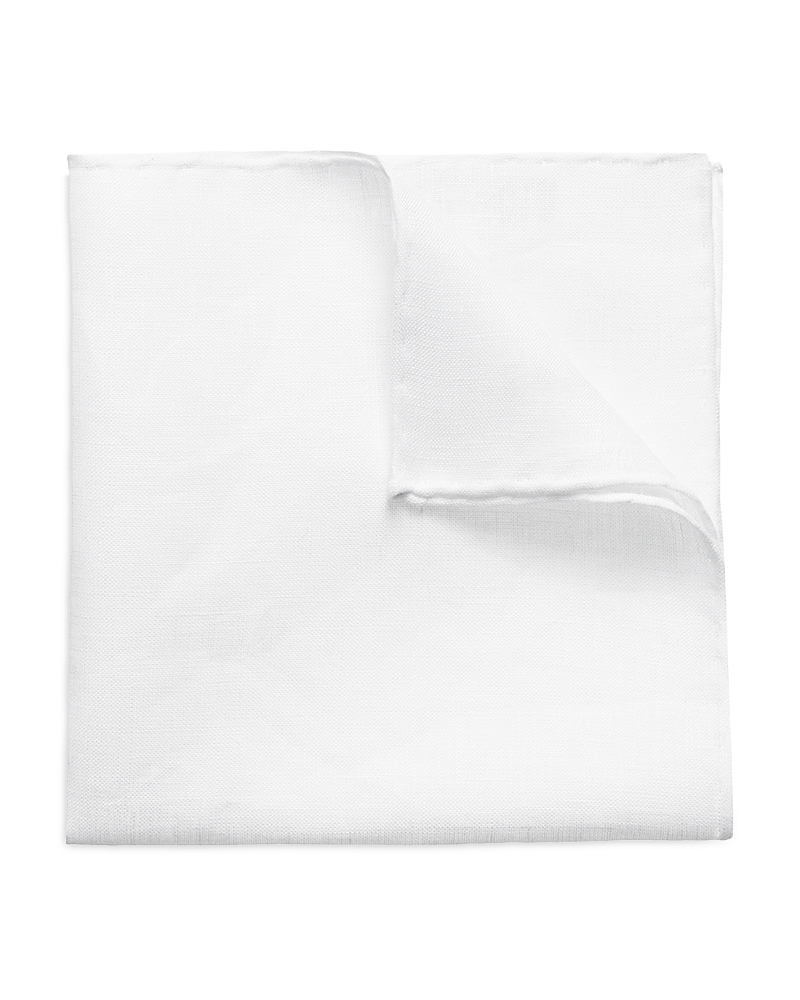 Eton Mens White Cotton-twill Pocket Square In White