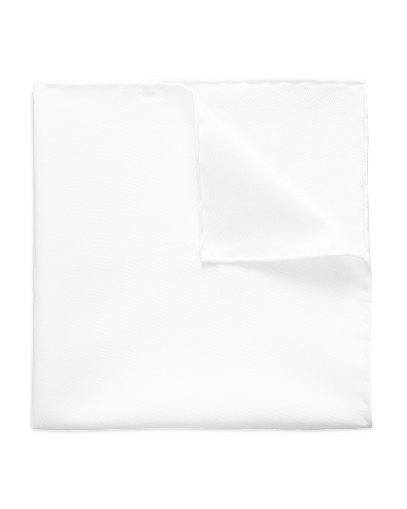Eton Twill Pocket Square In White