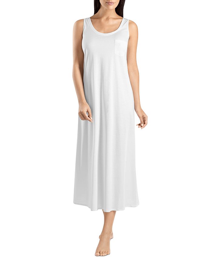 Shop Hanro Cotton Deluxe Tank Nightgown In White