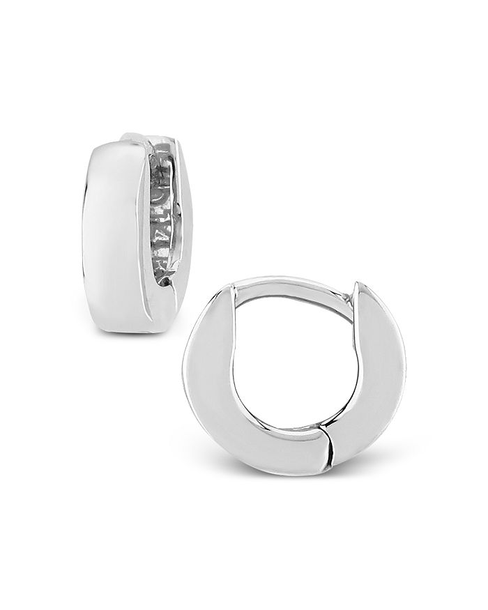 Bloomingdale's Huggie Hoop Earrings in 14K White Gold 100 Exclusive