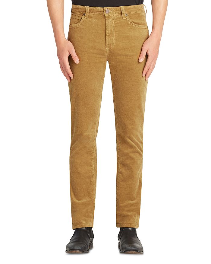 MONFRERE VELVET SLIM STRAIGHT JEANS IN OAK,1008V20