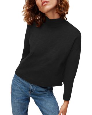 Relaxed Mock Neck Cotton Tee