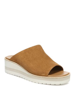 Vince Sarria Suede Platform Slide Sandals In Tan ModeSens