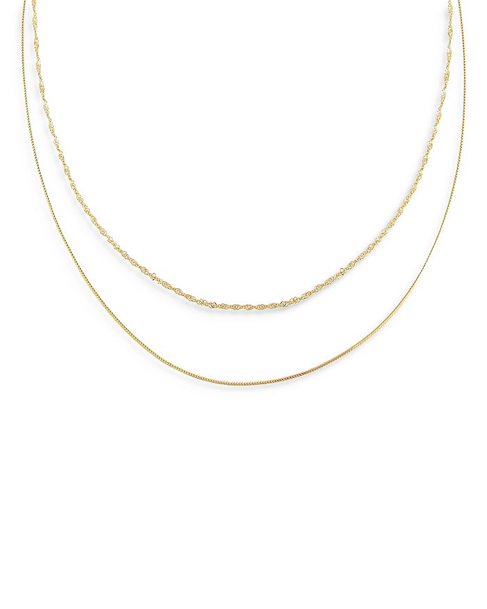 ADINAS JEWELS DOUBLE CHAIN NECKLACE, 16 AND 18,N18334GLD-314