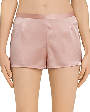 Shop La Perla Silk Pj Shorts In Pink Powder