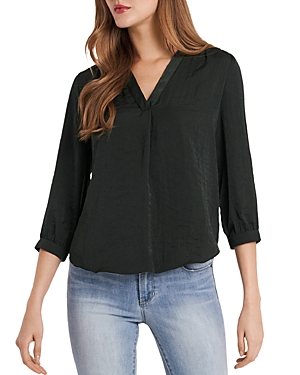 Vince Camuto V Neck Blouse In Dark Willow