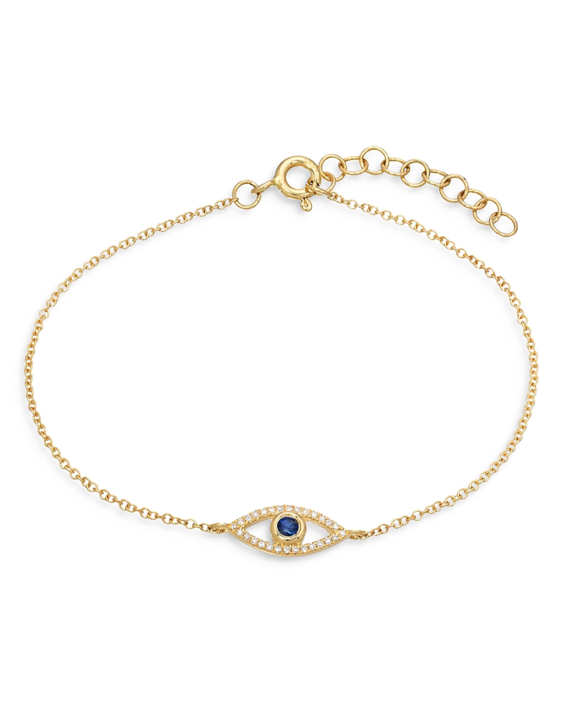 Zoe Lev Diamond &sapphire Evil Eye Bracelet | Diamonds/gemstones/yellow Gold In Gold