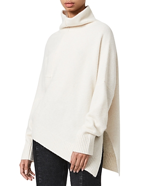 Allsaints Lock Roll Neck Wool Blend Sweater In Alabaster