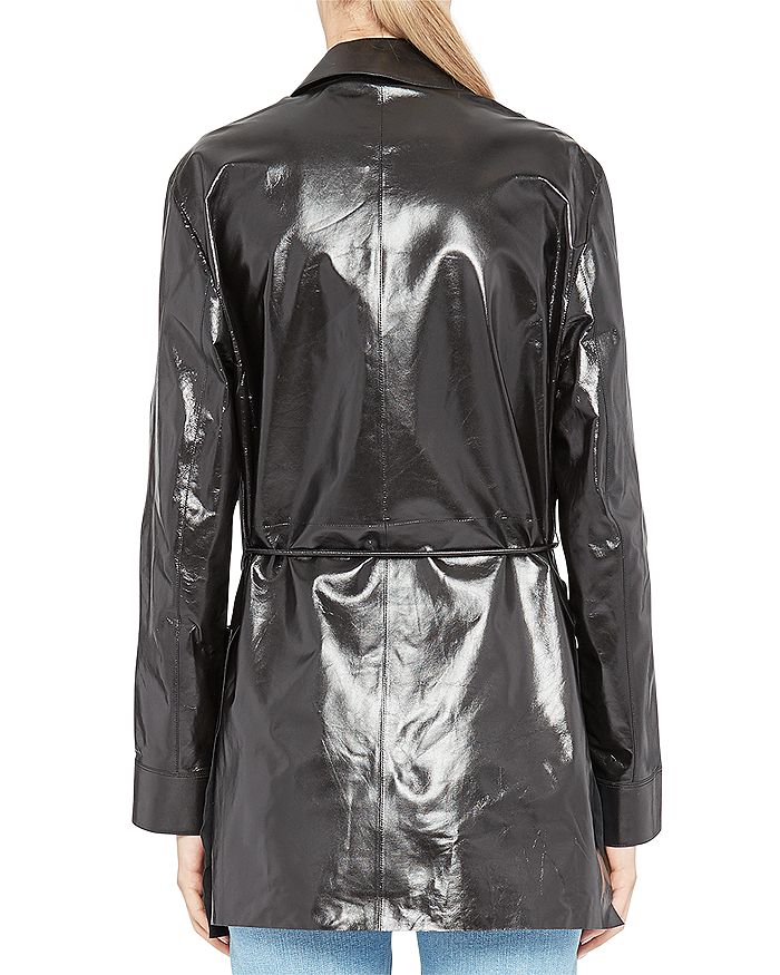 P.paper Faux Leather Shirt Jacket In Black