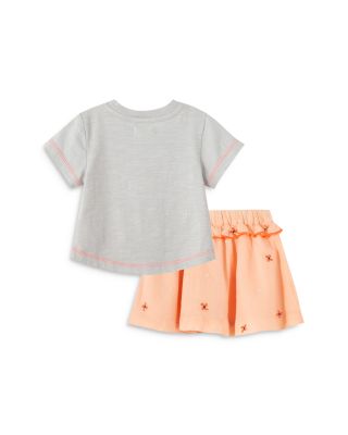 Girls' Floral Print Tee & Embroidered Skirt Set - Baby