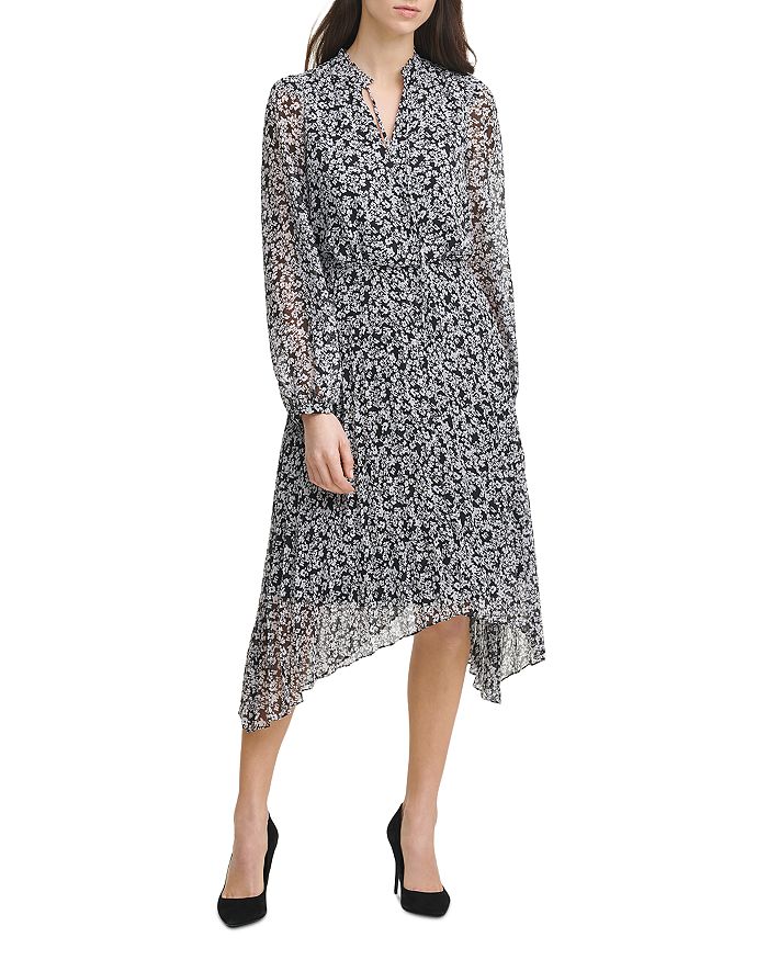 Karl Lagerfeld Paris Women's Floral-Print Asymmetrical Dress Black Size 12 main image 1