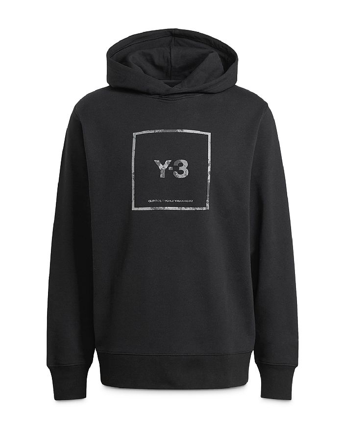 Y-3 Square Label Graphic Hoodie (black) | ModeSens