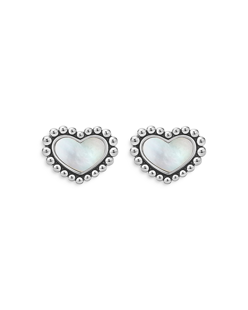 Lagos Sterling Silver Maya Mother of Pearl Inlay Stud Earrings