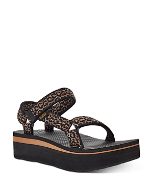 Teva Womens Leopard Flatform Universal Leopard-print Recycled-polyester Sandals 8 In Leopard