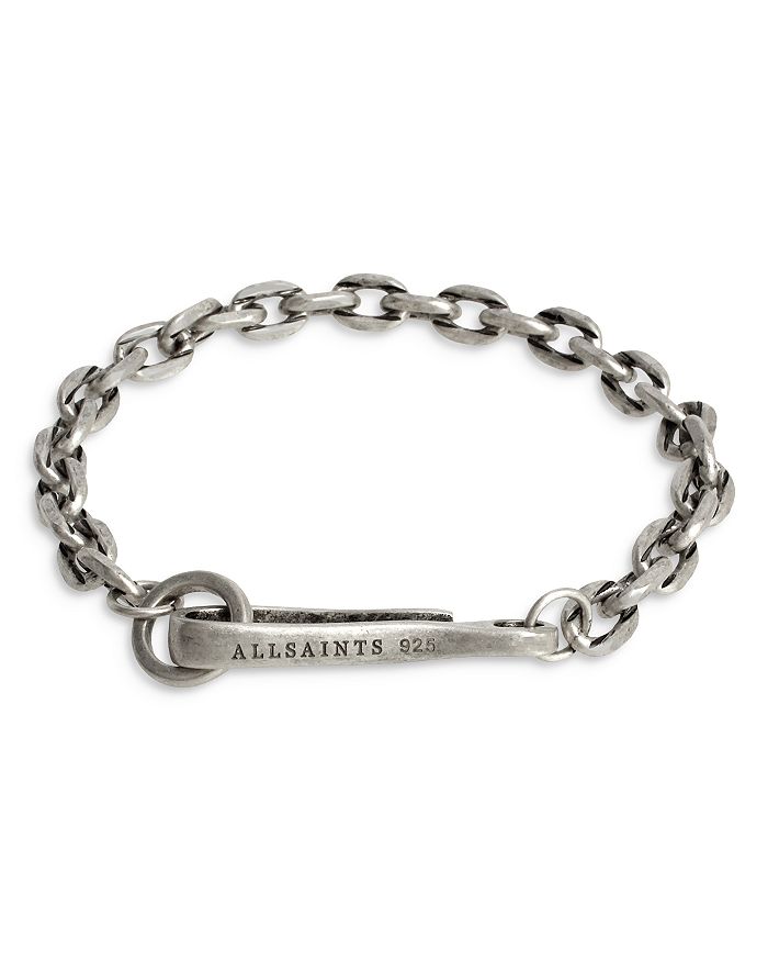 Shop Allsaints Sterling Silver Chunky Link Bracelet In Warm Silver