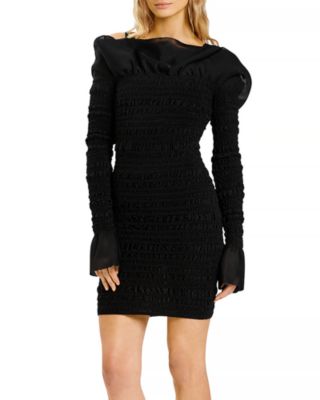 Hervé Léger - Puckered Ruffle-Trim Mini Dress