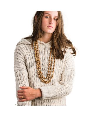 Earth Goddess Triple Strand Bead Necklace, 36"