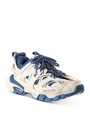 Balenciaga Women's Track Low Top Sneakers In White/blue