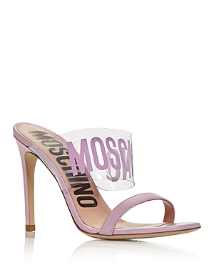 Moschino Women's Logo High-Heel Slide Sandals