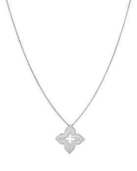 Roberto Coin - 18K White Gold Venetian Princess Diamond Pendant Necklace, 18"