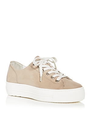 Paul Green Women's Bixby Low Top Platform Sneakers In Antelope Nubuck